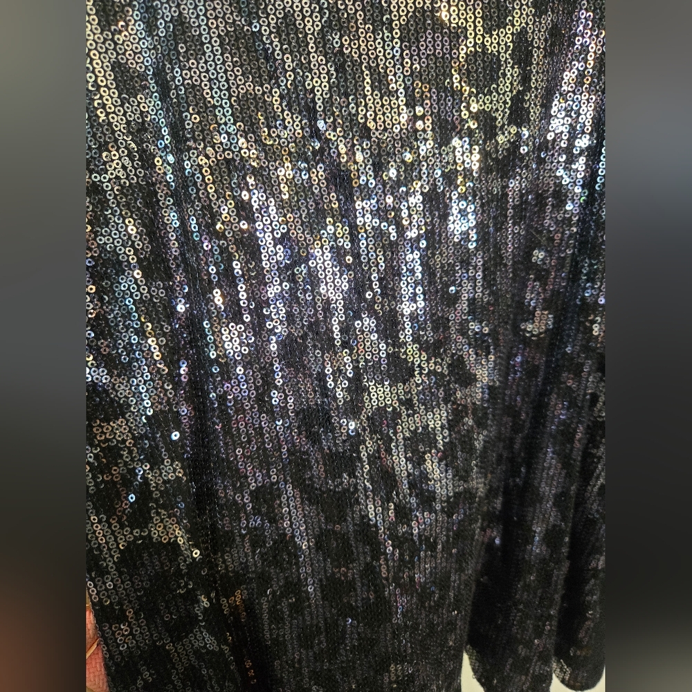 Apt. 9 Elegant Black Leopard Print Sequin Tank Top XL - Picture 5 of 5
